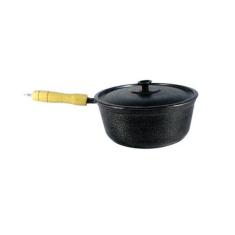 Caçarola Panela De Alumínio Craqueada Cabo De Madeira 28cm - DIVIFORTE