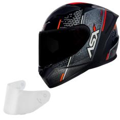 Capacete Masculino Asx City Storm Cinza Moto + Viseira Fume