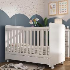 Berço multifuncional americano Pimpolho 3 em 1 com rodízios Multimóveis Branco 3 ANOS DE GARANTIA