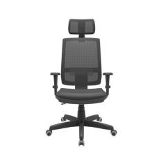 Cadeira presidente brizza back 3d sintetico apoio plaxmetal