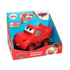 Brinquedo Carrinho Relâmpago Mcqueen Vermelho 18cm Os Olhos Giram e Mu