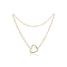 Colar de Pérola Torneada com Fecho em Forma de Coração