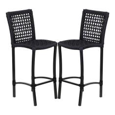 2 Banquetas Cannes em Alumínio e Corda Náutica para Área Edícula Piscina