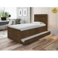 Cama bau com auxiliar mdf/mdp framar larissa malbec