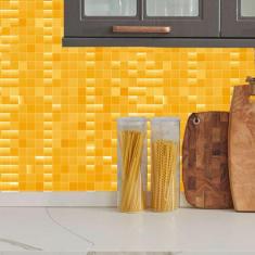 Papel de Parede Auto Adesivo Lavável Pastilha Pa0013 Amarela - Final D