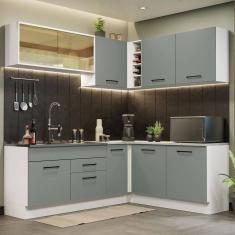 Cozinha Completa 389001 Com Armário E Balcão Branco/Cinza