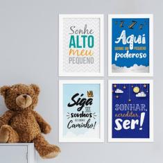 Quadros para Quarto Frases Infantis 22x32cm Moldura Branca - Quartinho
