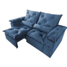 Sofá Tunísia 3 Lugares Retrátil e Reclinável 200cm Tecido Veludo Kasac