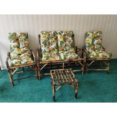 Jogo de sofá de bambu para áreas externas jardim varanda sacada várias