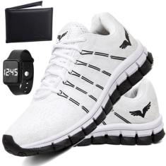 Tênis Corrida Masculino Sapato Relogio e Carteira Caminhada - GP, Bran