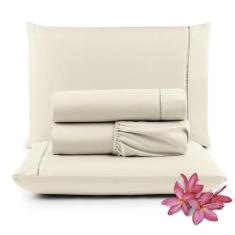 Jogo De Lençol Micropercal 400 Fios Queen - 4 Peças - Casa Show Enxova