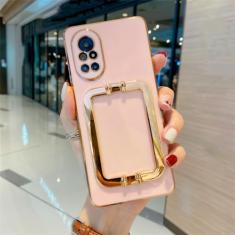 Capa de silicone com suporte de revestimento de luxo para Samsung Galaxy S23 Ultra S22 S21 S20 FE S10 Plus Note 20 10 Pro A24 A34 A54 Capa, rosa, para Galaxy A24 4G