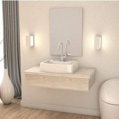 Bancada para Banheiro 80cm com Cuba Aria Rt41 e Espelheira 801W Metróp