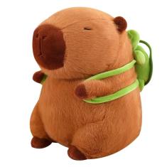 Brinquedo de pelúcia pupupanda Capybara com mochila de tartaruga