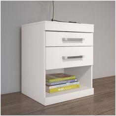 Mesa De Cabeceira 2 Gavetas Havana Plus Santos Andirá Branco