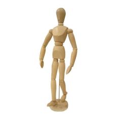 Boneco articulado madeira 20cm - moda arte manequim - G07
