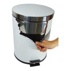 Lixeira 12 Litros Com Pedal Aço Inox Cesto Interno Removível