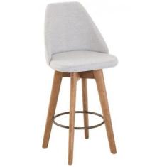 Banqueta Giratória MayraLinho Cinza Claro - GAT MAGAZINE