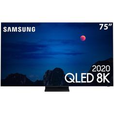 Smart TV QLED 75" 8K Samsung 75Q950T Sem Bordas, Processador com IA, Única Conexão e Suporte No Gap, Alexa Built in, Som em Movimento, Modo Ambiente