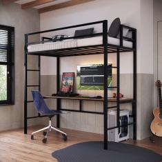 Beliche Suspenso de Solteiro em Ferro Jolie Preto