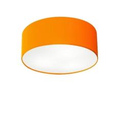 Plafon Cilíndrico Md-3005 Cúpula Em Tecido 40x12cm Laranja - Bivolt