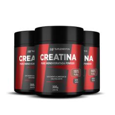3x creatina em pó 3g pura hf suplements 300g, PREMIUM