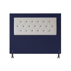 Cabeceira Casal 1,60m Havana Suede Azul Dal Poz Estofados