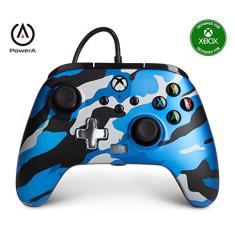 Controle Com Fio - Enhanced Wired - Xbox Series X | S Xbox One - Xbox Series X - PowerA - Camuflado Azul