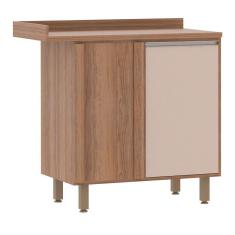 Balcão de Cozinha com Tampo Canto Reto 95 cm 1 Porta de abrir 1 Prateleira Lari Luciane Móveis