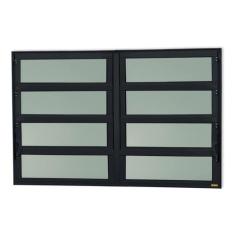 Janela de Alumínio Basculante 2 Seções 80x150cm Vidro Mini Boreal Elit