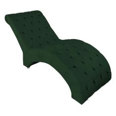 Recamier Divã Espreguiçadeira Para Sala Cliníca Estética Talita Suede Cor:verde