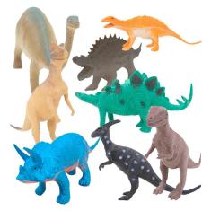 Brinquedo Kit 8 Dinossauros Selva Em Miniatura De Borracha