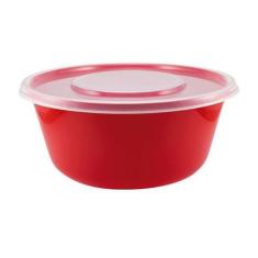 Saladeira em Plástico com Tampa 2,9 l Zeek Linha POP, 18 VERMELHO
