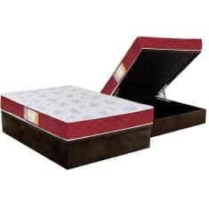 Cama Box Baú Casal: Colchão Espuma Castor D20 Sleep Max Duplo + Base C