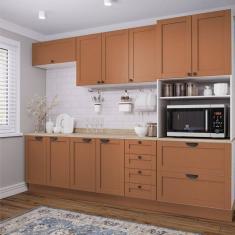Cozinha Modulada 5 Peças 1 Torre 2 Aéreos 2 Balcões Arizona Arizona Cabecasa Madeiramadeira Branco/Terracota