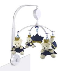 Móbile Musical Ursinho Príncipe Marinho Quarto Bebê Infantil Menino - 