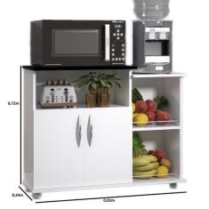 Fruteira Armário Balcão 2 Portas Multiuso Microondas e Bebedouro - Cli