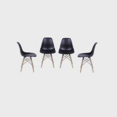 Kit 4 Cadeiras Eames Dkr Base Madeira Or Design