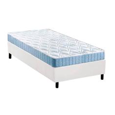 Cama Box Solteiro: Colchão Espuma Anjos Querubim + Base Crc Courano White(88X188)