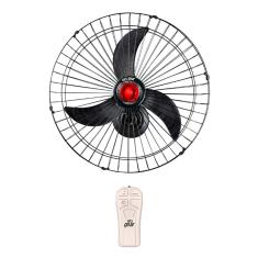 Ventilador Oscilante de Parede 70cm Com Controle Goar Metal Preto Bivolt