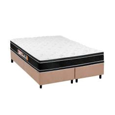Cama Box King: Colchão Espuma Castor D33 Black e White Double Face + B