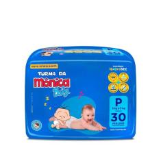 Fralda Turma da Mônica Baby Mega Tamanho P 30 Unidades Descartáveis, P