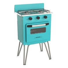 Fogão Portátil Gemini Vetro 2 Bocas Venax - S/ Tampa - Verde Água - Gás