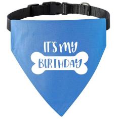 Bandana Its My Birthday Dog – Sobre a coleira, cachecol para animais de estimação com coleiras ajustáveis para cães e gatos pequenos a grandes (grande, azul)