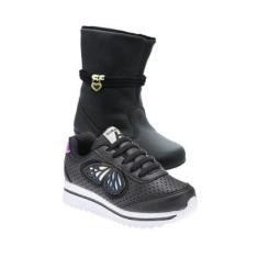 Tenis Infantil de Menina e Botinha - KIT 2 PARES Tam 24 ao 34-Feminino