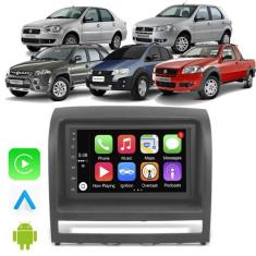 Kit Multimidia Android-Auto/Carplay Palio Siena Idea Strada 7" Voz Goo