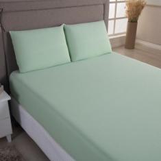 Lençol Queen 3peças Malha de Algodão Penteado Toque Macio - 100% Algod