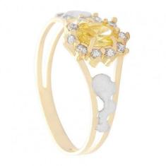 Anel de ouro 18k Aro duplo com Pedra - Elegancy Joias, 22