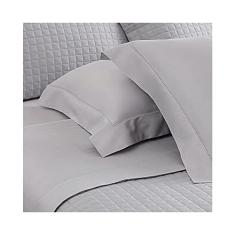 Jogo de Cama Queen Cetim 300 Fios Buddemeyer Bud Vision 100% Algodão Penteado Cinza 4 peças