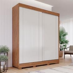 Guarda Roupa 183,40 2 Portas De Correr 3 Gavetas Internas 8 Pés 100% Mdf Bonito Cinamomo Off White